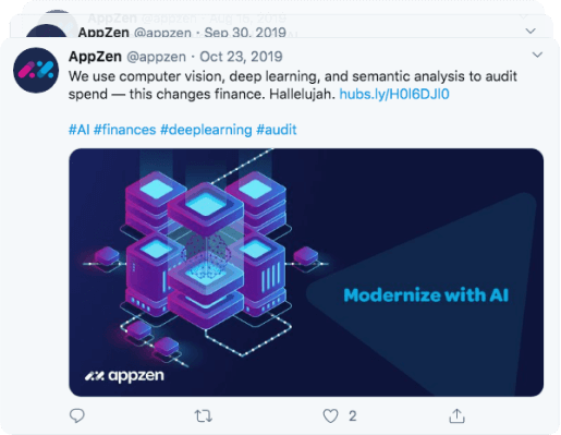 AppZen Twitter post