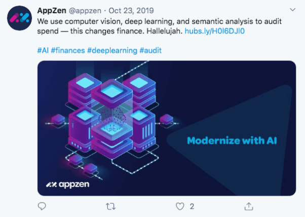 AppZen Twitter post