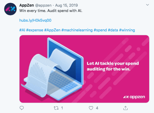 AppZen Twitter post