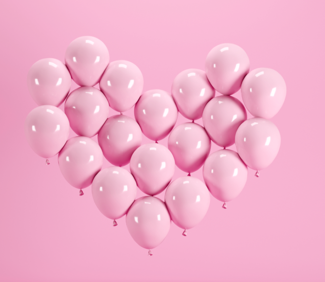 Pink Balloons on Pink Background