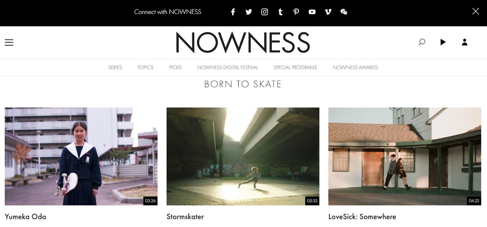 Nowness Website Homepage